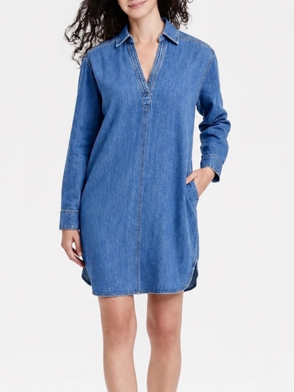 Universal Thread Freeborn Popover Mini Denim Jean Dress Shirtdress